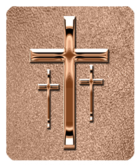 DF35-517-BZ-SH-BZ Bronze 3 Crosses Shimmer Bronze